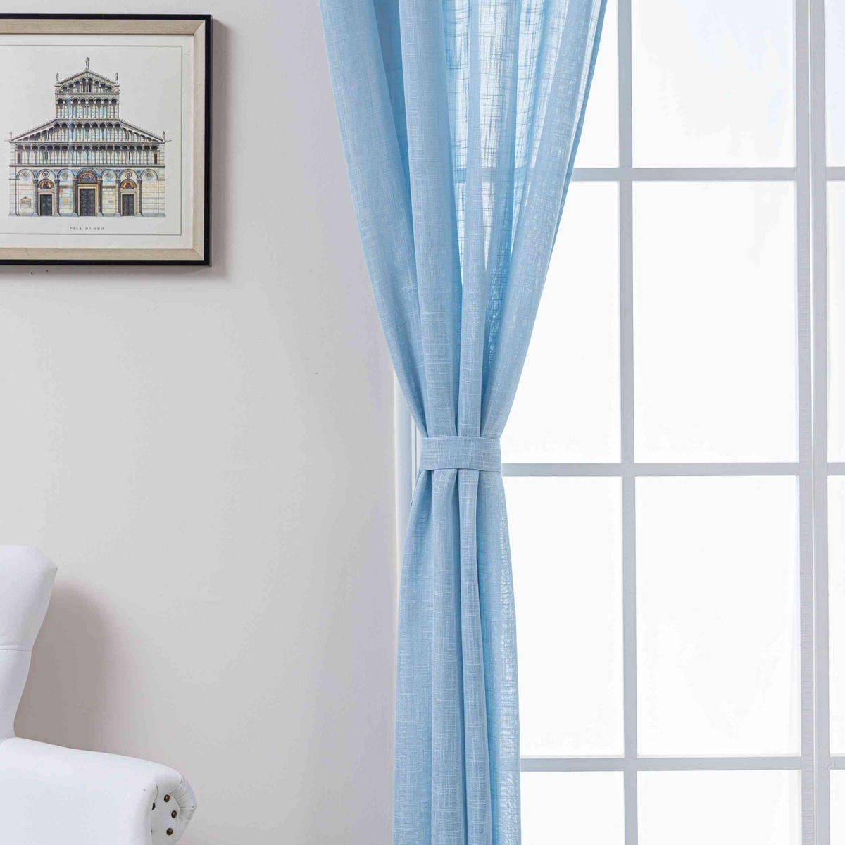 GARDINE SEOUL HxB 245x140 cm Hellblau - Hellblau, Textil (140/245cm) - Gardinenbox