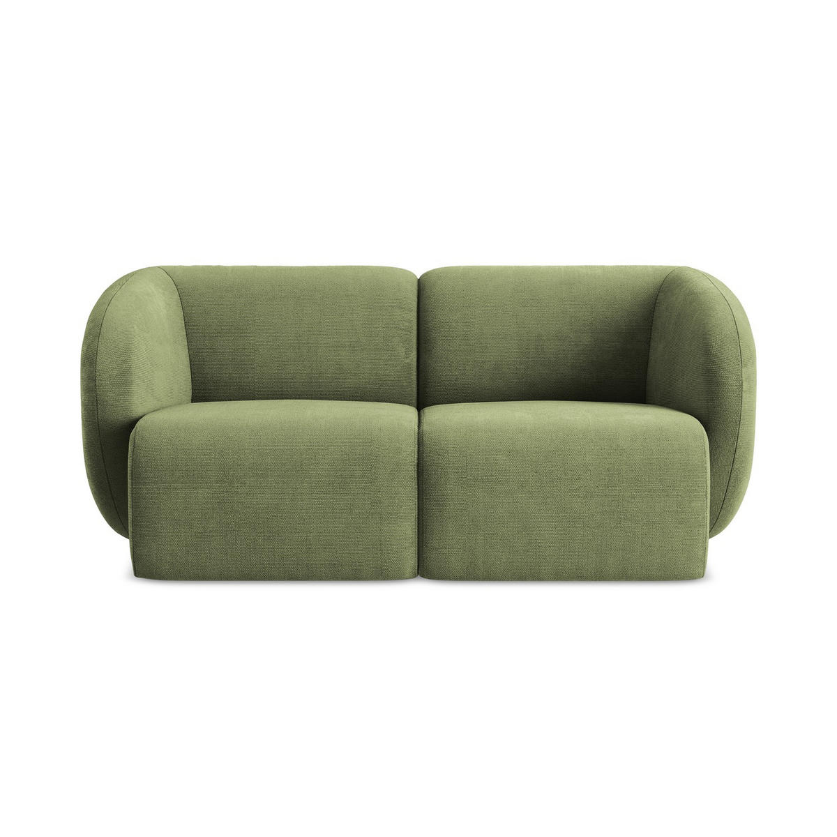 2-SITZER-SOFA Chenille Stoff Grün - Schwarz/Grün, Holzwerkstoff/Kunststoff (174/75/94cm) - LaMiaSofa