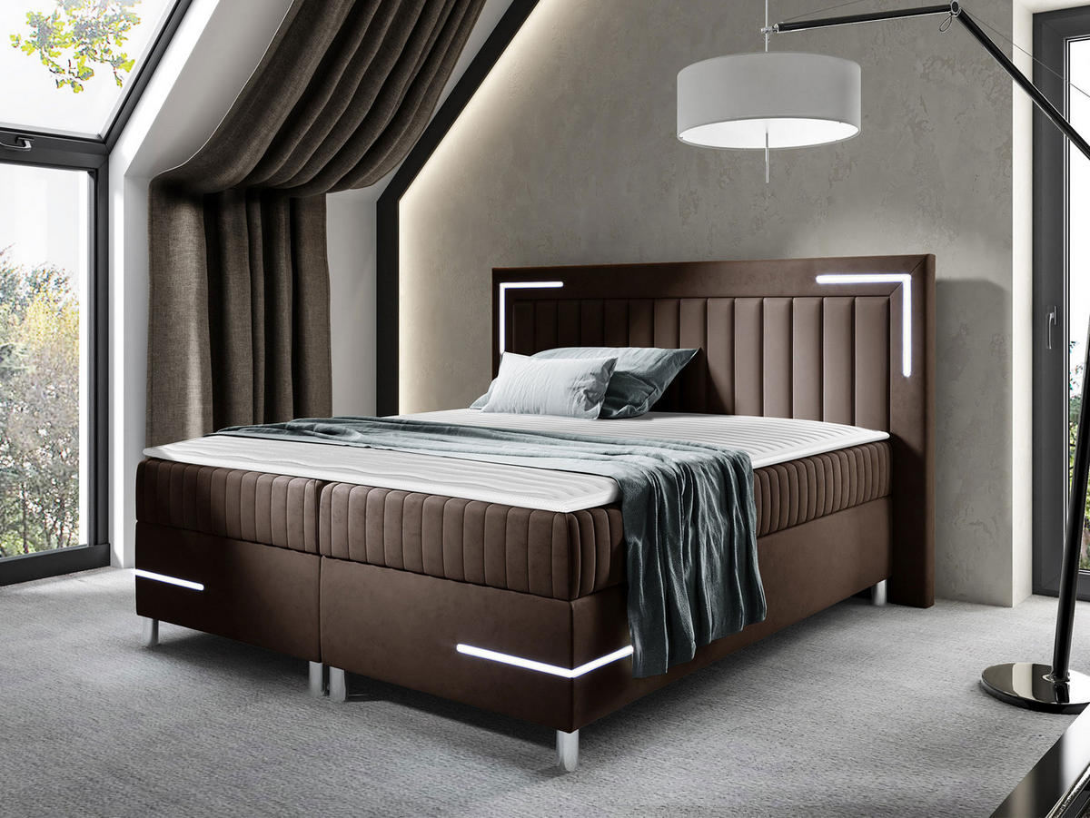 BOXBETT Tenosi 3 LED - Braun, Holz (180/200cm) - MIRJAN24