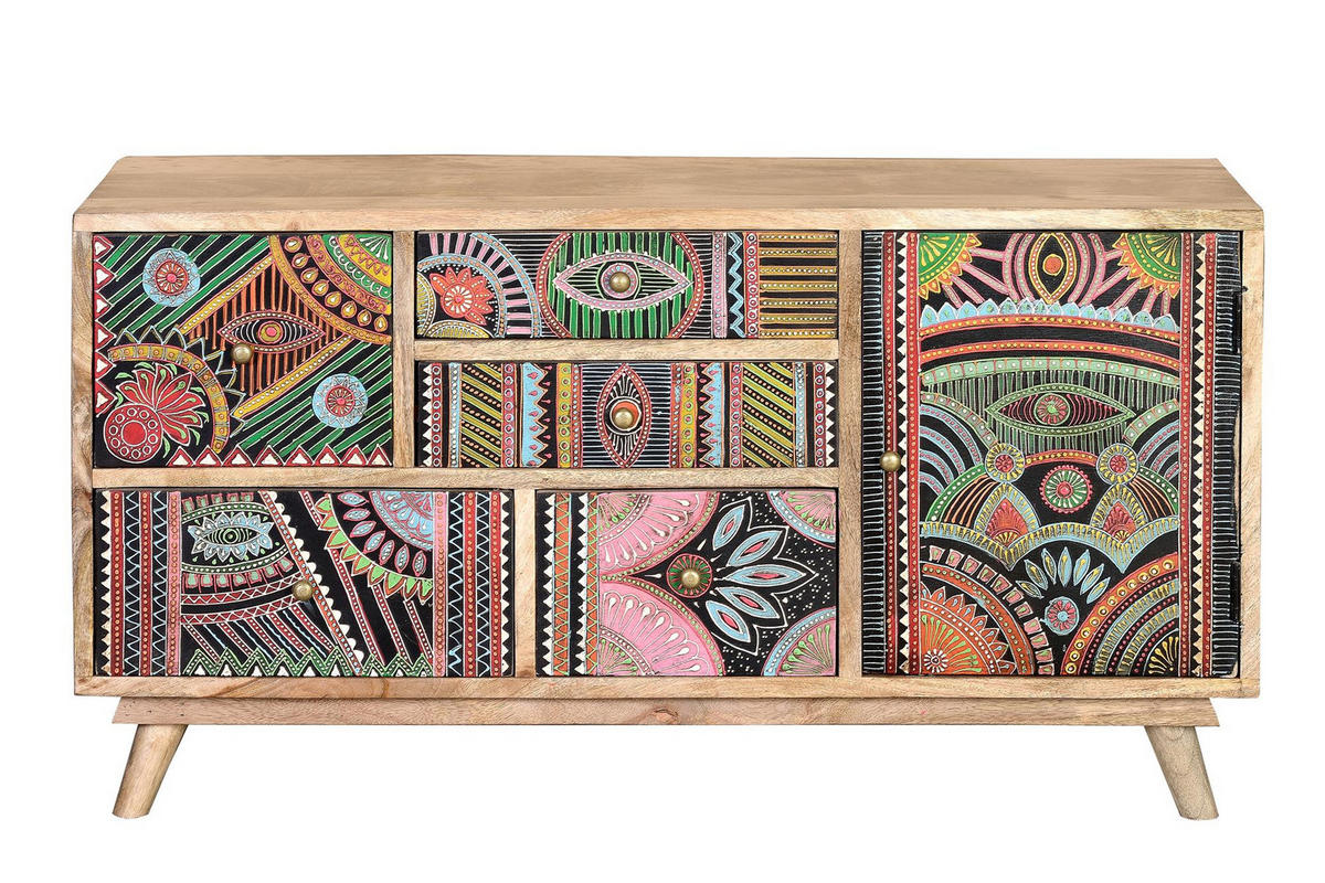 KOMMODE aus Mangoholz - Braun, Holz (100/55/32cm) - Giner y Colomer