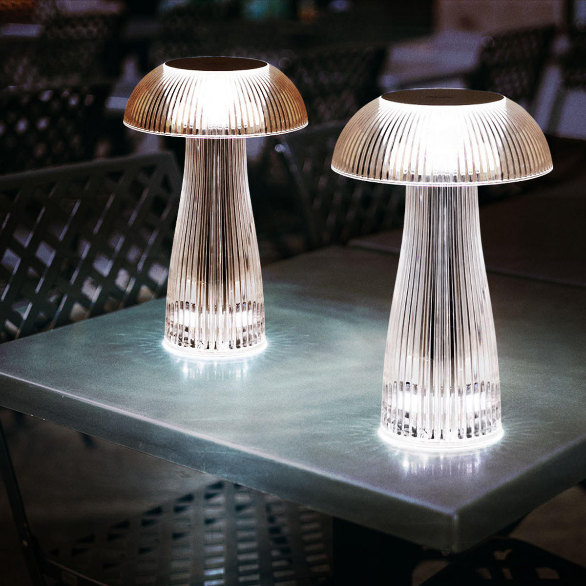 LED TISCHLEUCHTE Metall Silber - Silberfarben, Kunststoff (25/25/25cm) - Globo Lighting