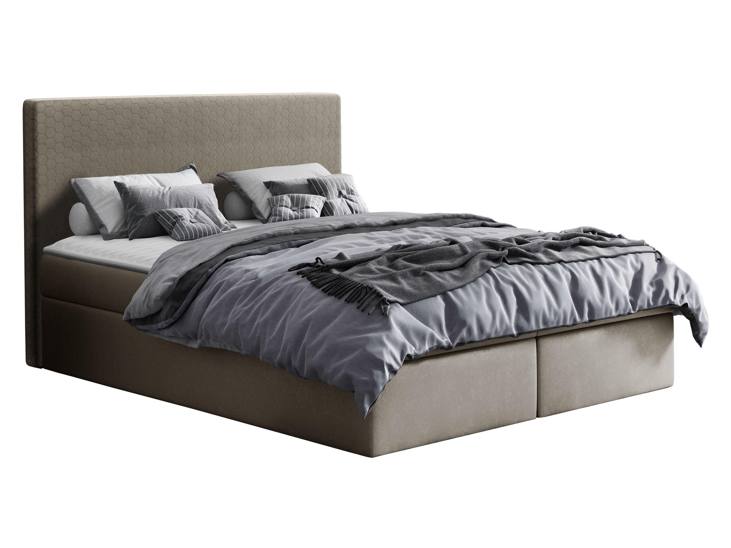 Mirjan24 Boxbett Grau 120x200 cm