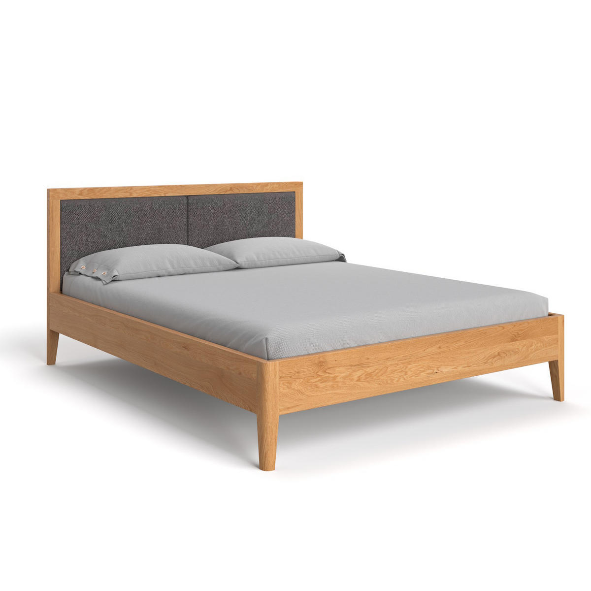 MASSIVHOLZBETT Silva aus Eiche 200x220 cm, Storm 97 - Eichefarben/Naturfarben, Holz (200/220cm) - Danzz