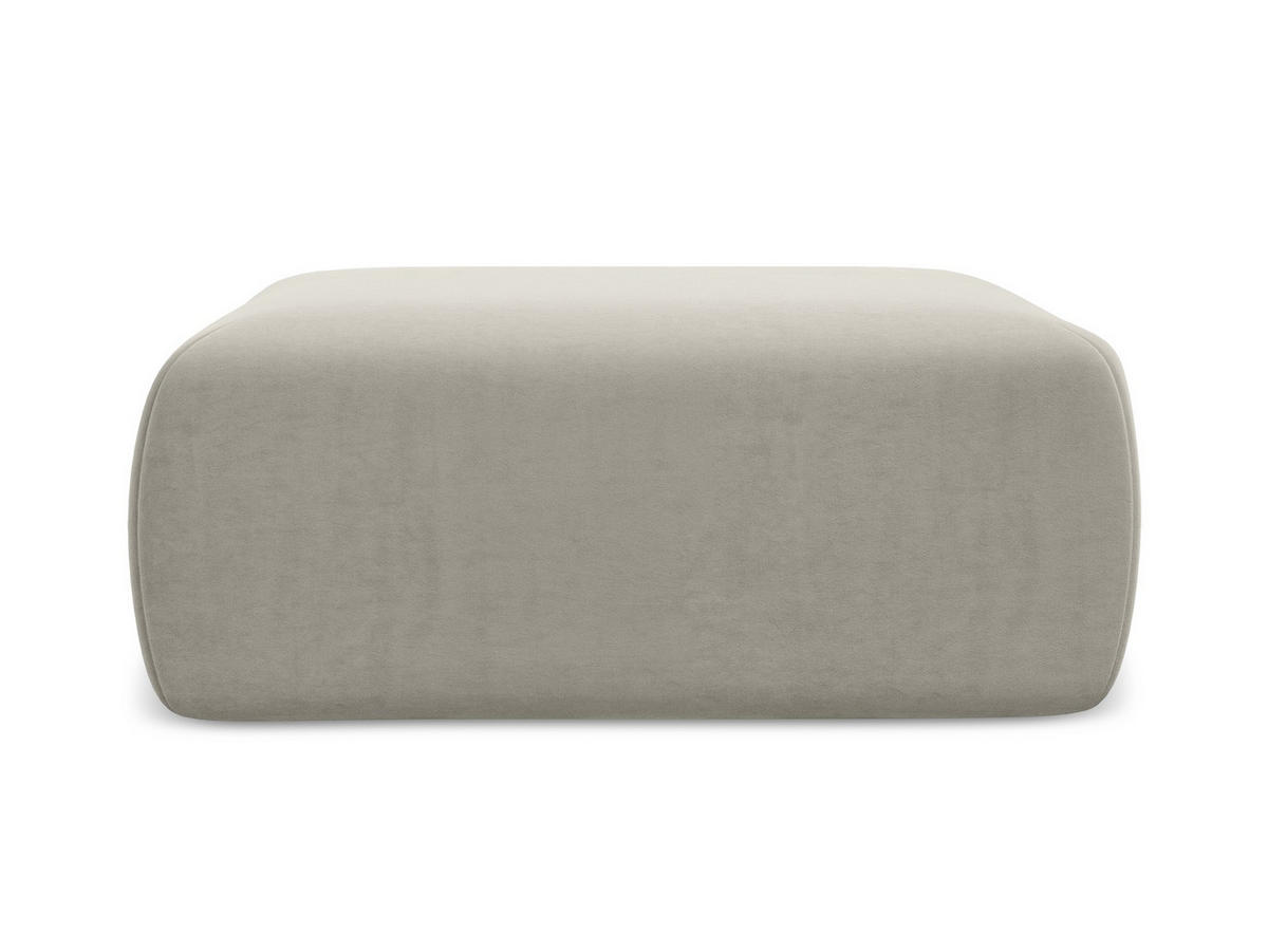 POUF Samt Stoff Creme - Perlmutt/Creme, Kunststoff/Textil (102/40/62cm) - Makamii