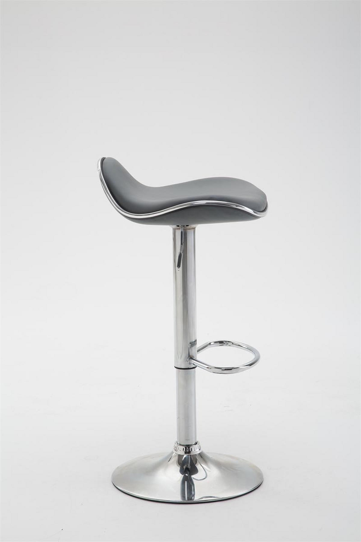 BARHOCKER Shangrila, Gestell Metall in Chromoptik, Kunstleder Grau - Chromfarben/Grau, Kunststoff/Textil (45/91/45cm) - TPFLiving