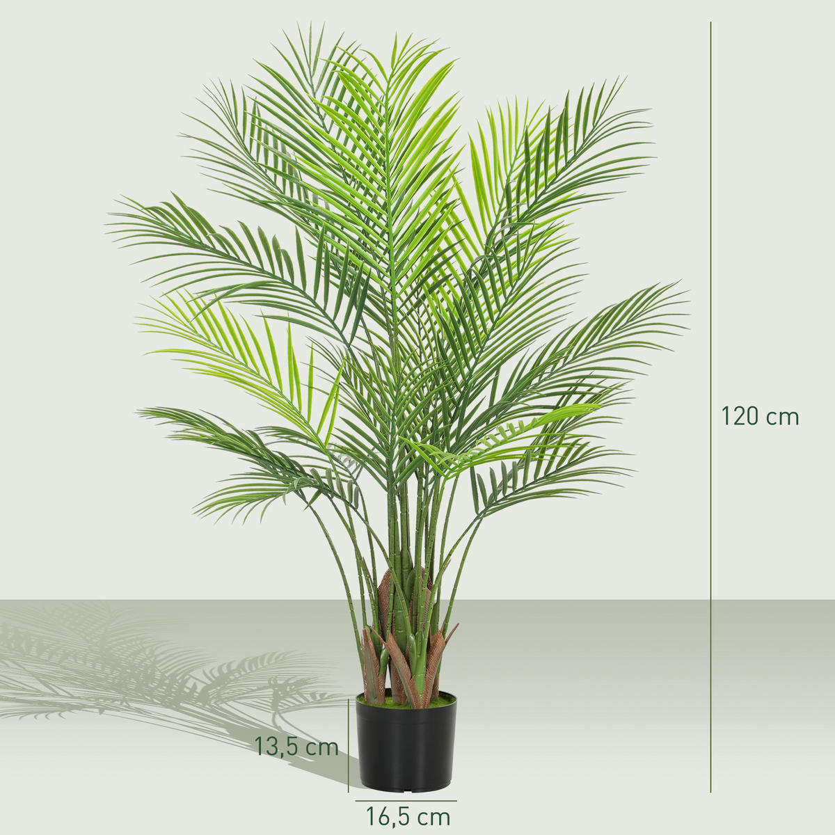 KÜNSTLICHE Pflanzen Grün 16.5/16.5/120.0cm - Grün, Kunststoff (120cm)