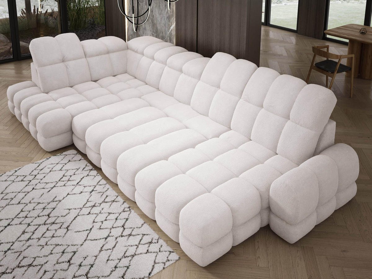 ECKSOFA TOLLO Anthology-stoff U-form 400x217x105 cm weiss - Kaschmir, Holz/Textil (400/217cm) - DomoHome