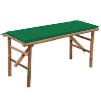 KLAPPBARE Gartenbank mit Auflage 118 cm Bambus - Grün, Holz (38/45/118cm) - furnicato