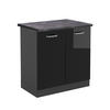 SPÜLENUNTERSCHRANK R-Line Schwarz Hochglanz 80 cm, AP Anthrazit - Schwarz Hochglanz/Anthrazit, Holzwerkstoff (80/81.6/60cm) - Vicco