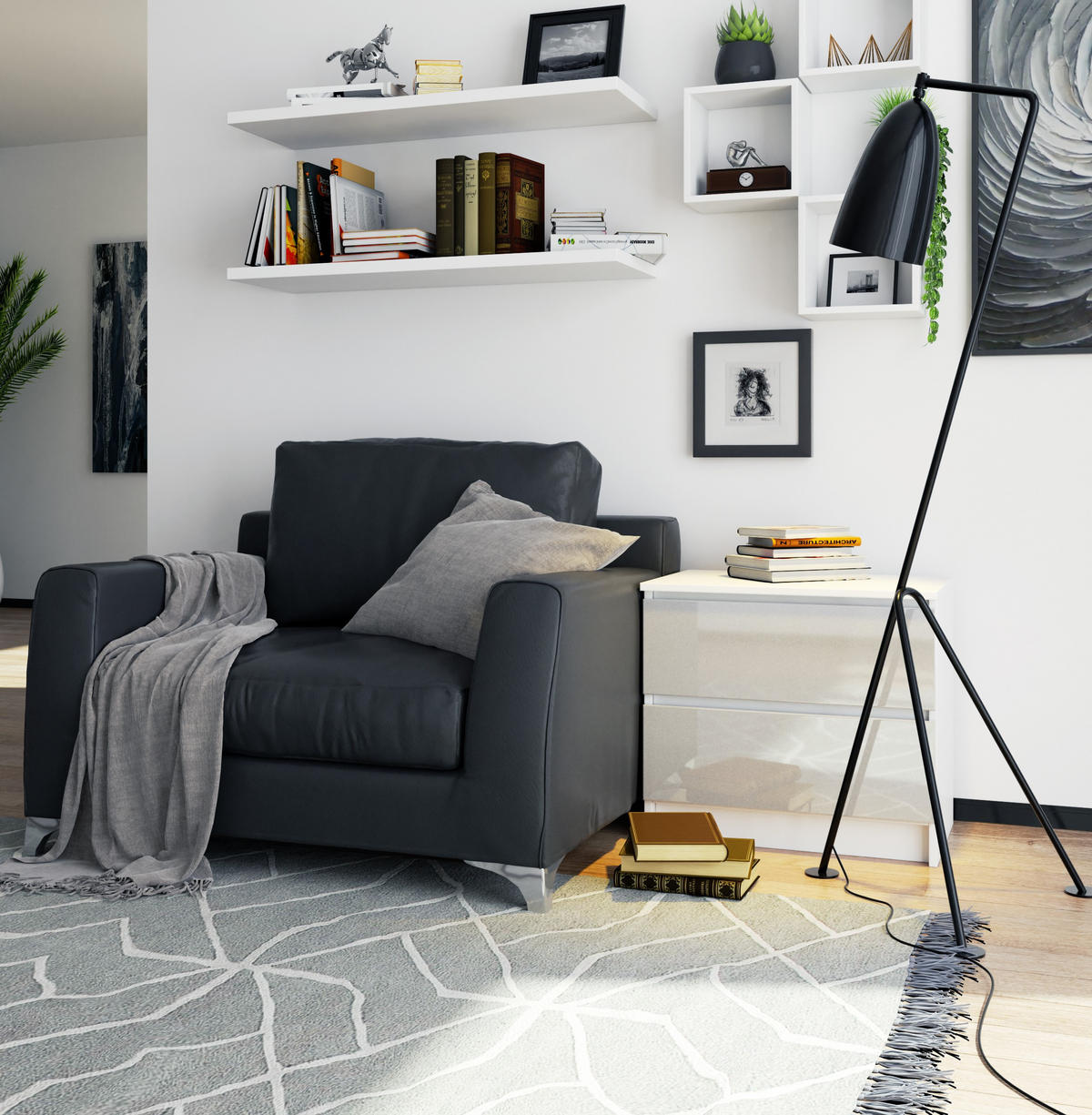 KOMMODE Weiß, Metallisch Glanz 55/60/40 - Weiß, Holzwerkstoff (60/55/40cm) - RAUMHIRSCH FURNITURE