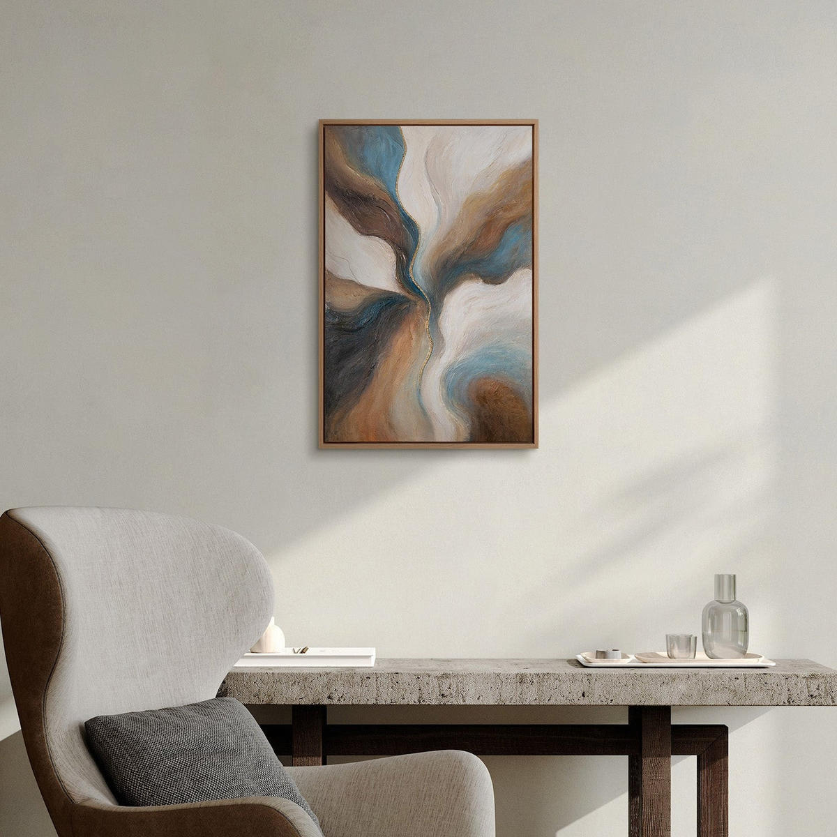 GEMÄLDE Vergehen der Zeit Schattenfugenrahmen Eichefarben 60x40 cm - Eichefarben, Holz (60/40cm) - YS-art gallery