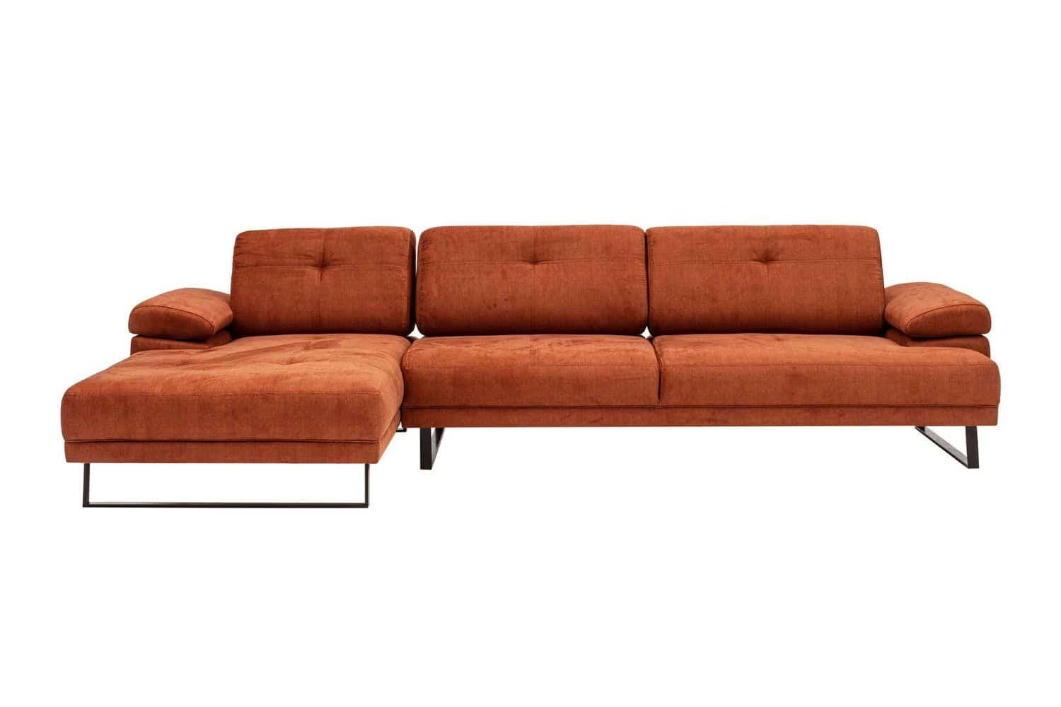 ECKSOFA mit verstellbarer Rückenlehne - Anthrazit/Schwarz, Textil/Metall (314/174cm) - myHomelando