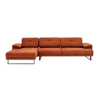 ECKSOFA mit verstellbarer Rückenlehne - Anthrazit/Schwarz, Textil/Metall (314/174cm) - myHomelando