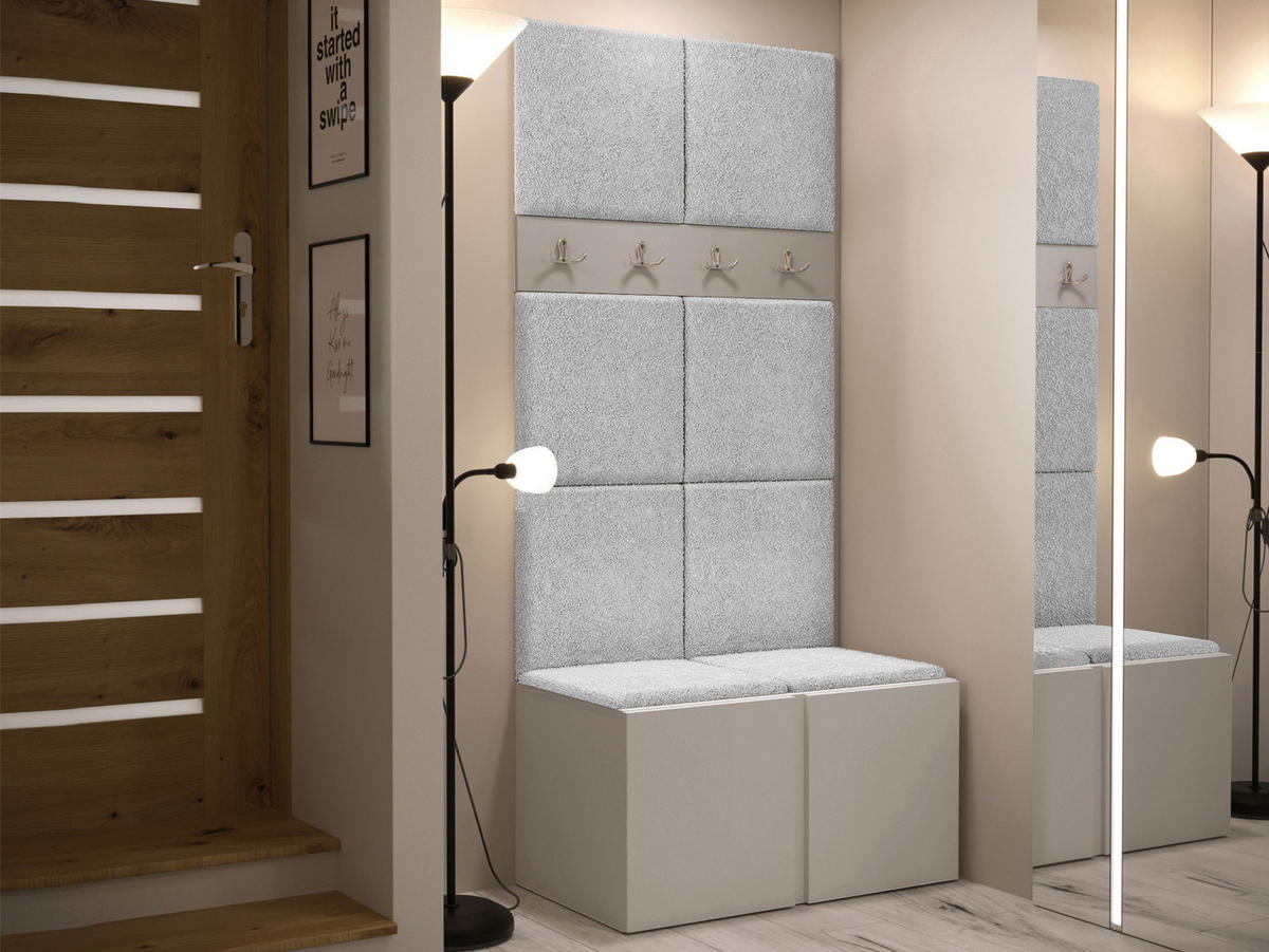 GARDEROBEN-SET Orion IV - Kaschmir/Hellgrau, Holzwerkstoff/Kunststoff (84/186/46cm) - MIRJAN24