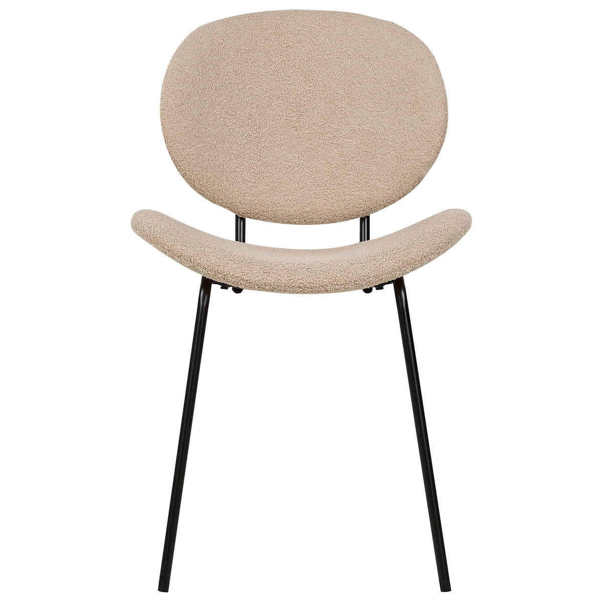 ESSZIMMERSTUHL 2er-Set Bouclé Taupe Luana - Taupe/Schwarz, Textil (42/80/52cm) - Beliani