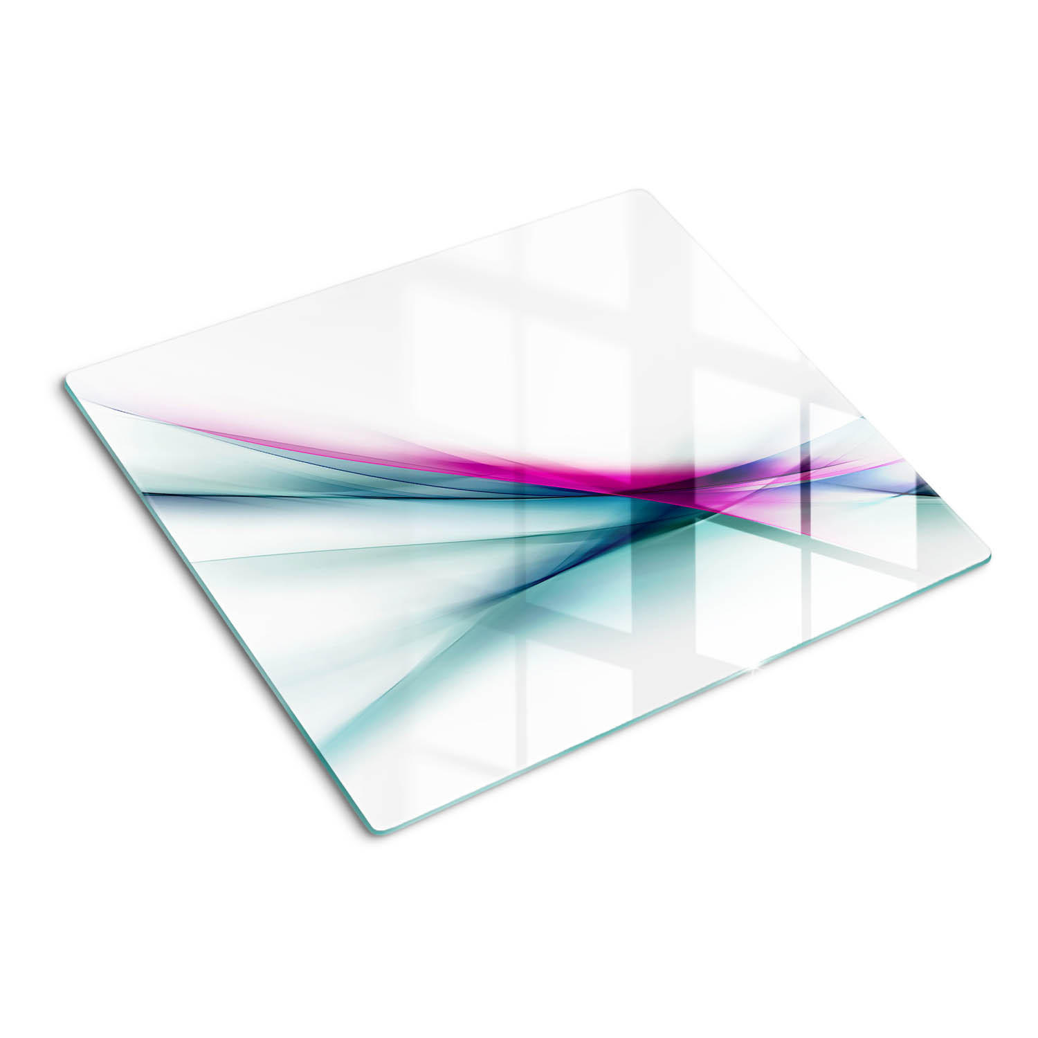GLASPLATTE 60x52 cm Wellenabstraktion - Multicolor, Glas (60/0.4/52cm) - TULUP