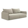 3-SITZER SOFA mit Schlaffunktion Samt Stoff Creme - Perlmutt/Creme, Kunststoff/Textil (216/86/105cm) - Makamii
