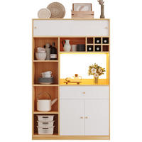 BUFFET SCHRANK LED 3 Türen Schublade Regale 180cm Weiß - Multicolor, Holzwerkstoff (115/180/35cm) - FLIEKS
