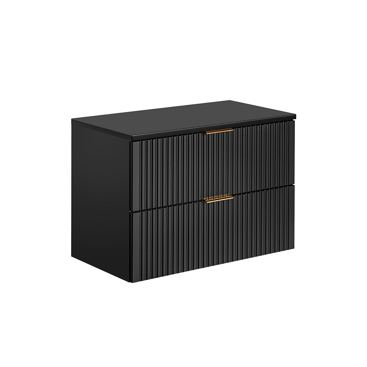 WASCHTISCHUNTERSCHRANK 80.6cm Adriel Mattschwarz - Schwarz, Holzwerkstoff (80.6/59/46cm) - Petits-meubles