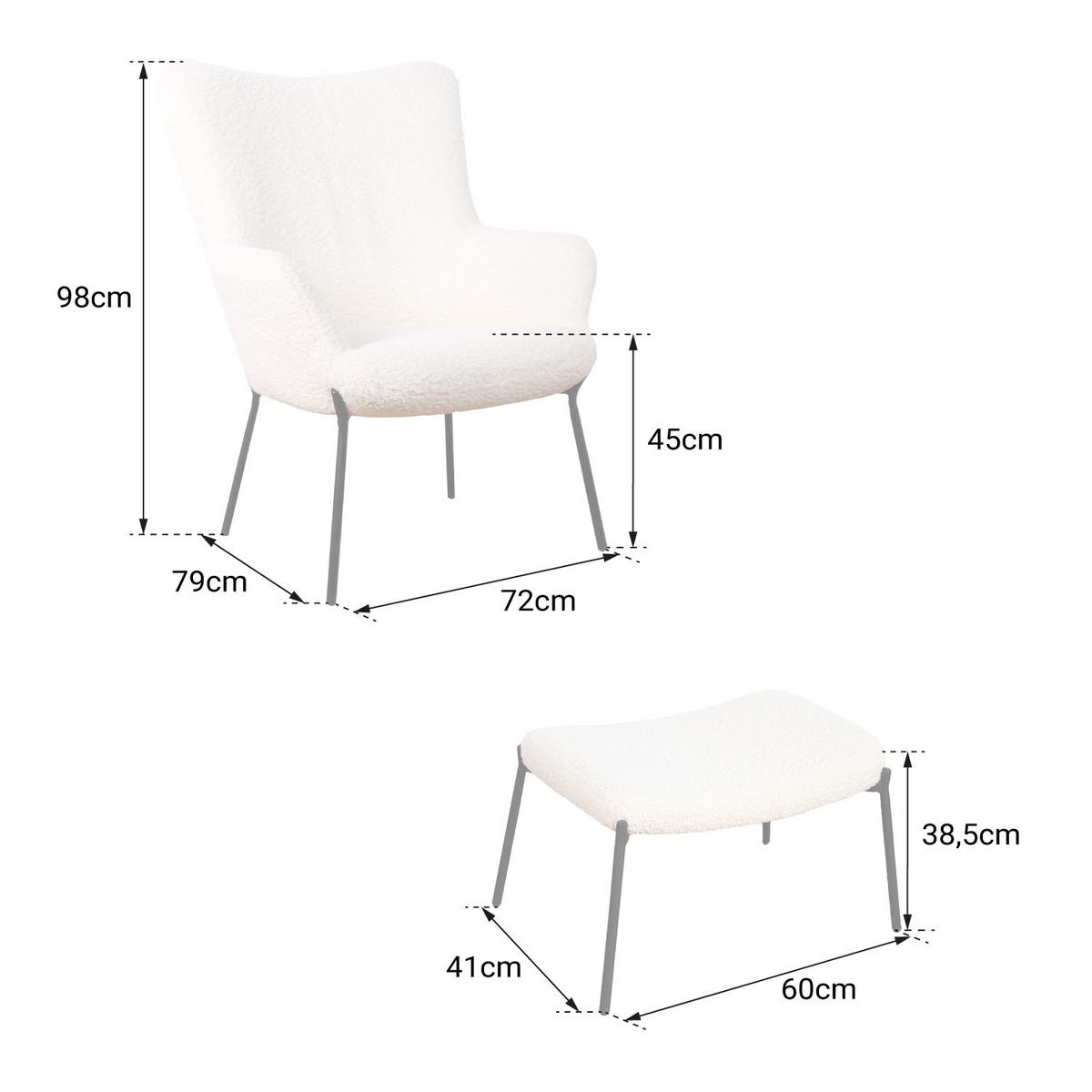 SESSEL Eira Beige - Beige, Textil (72/98/79cm) - Happy Garden