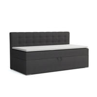 BOXBETT PATI 100/200 Dunkelgrau mit Bonell-Federkernmatratze H3 - Dunkelgrau, Holz/Holzwerkstoff (100/200cm) - Deine Möbel 24