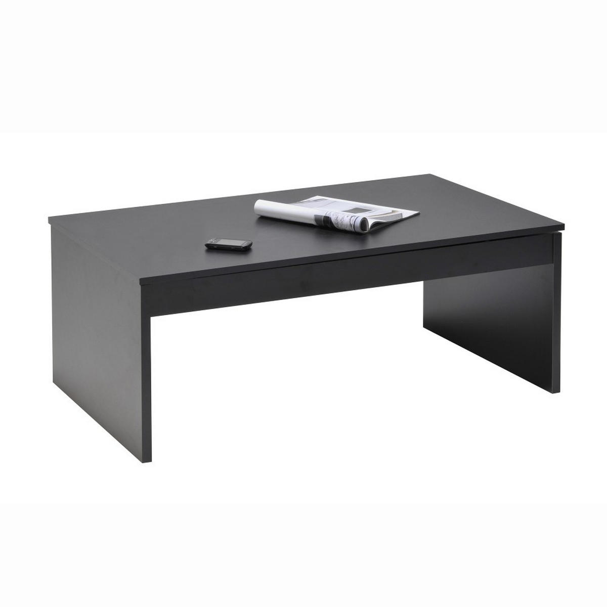 COUCHTISCH Klapptisch DARWIN 100x50cm / Schwarz - Schwarz, Holzwerkstoff (100/50/43cm) - Weber Industries