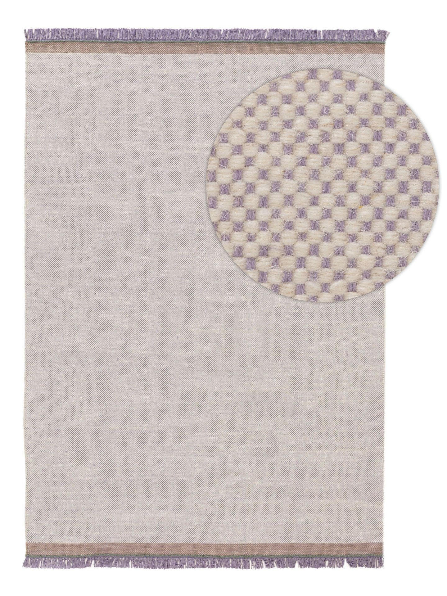 TEPPICH Wollteppich Karla Lila - Lila, Textil (200/1cm) - KUNSTLOFT