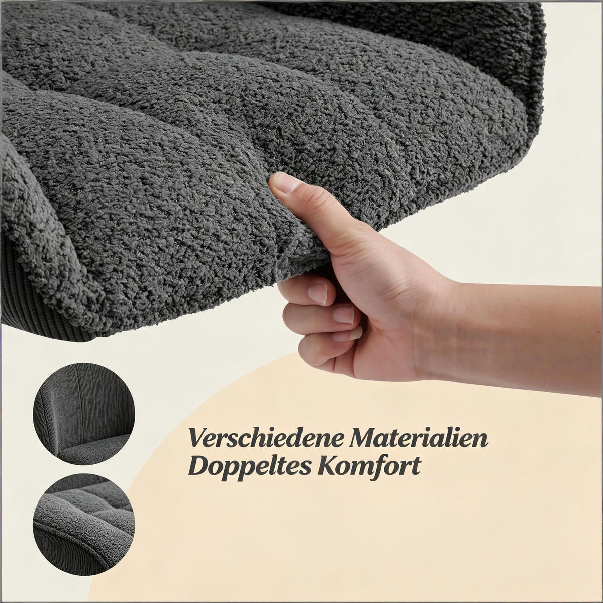 BARHOCKER 2er-Set Dunkelgrau drehbar & höhenverstellbar mit Rückenlehne - Dunkelgrau, Metall (50/109/52cm) - PANGIVO