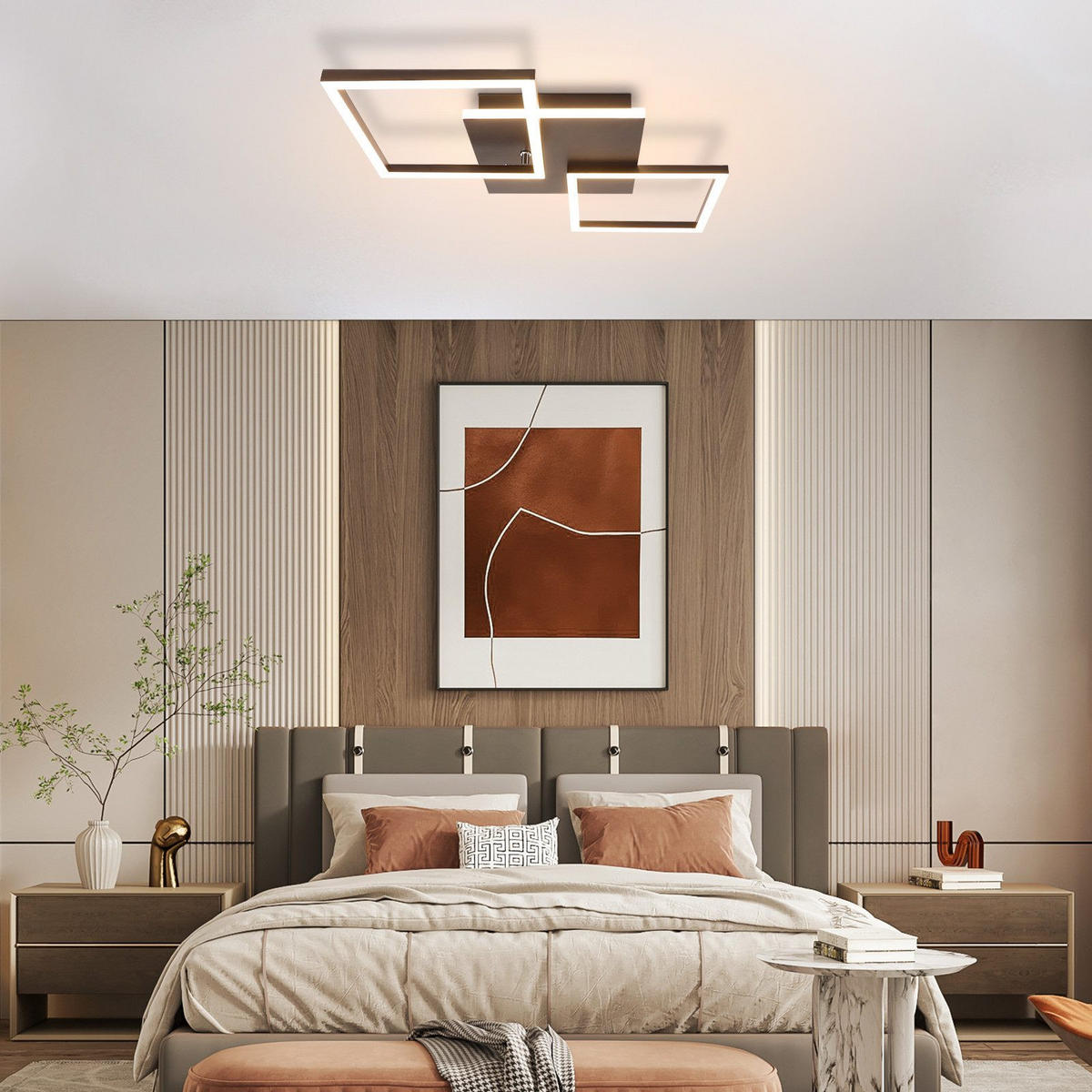 LED-DECKENLEUCHTE Malsom 62.8/29.5/7.4 cm - Schwarz, Metall (29.5/62.8/7.4cm) - Nettlife