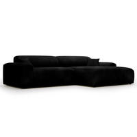 ECKSOFA mit Longchair - Cord - Schwarz, Kunststoff/Textil (284/178cm) - home24
