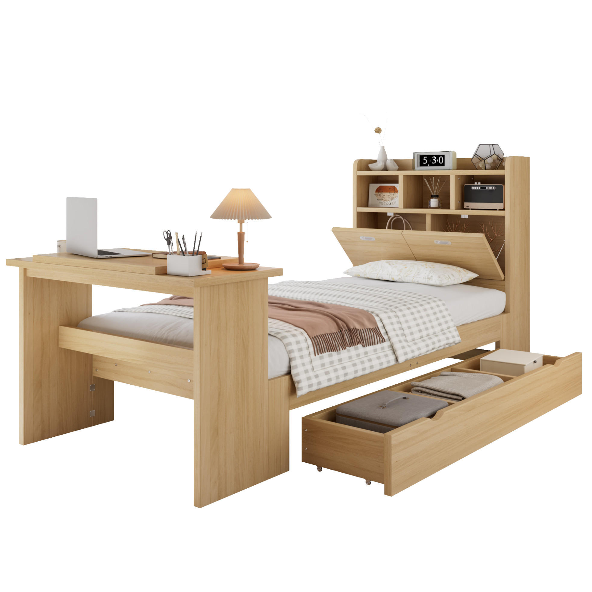 Mivray Einzelbett Natur 90x200 cm