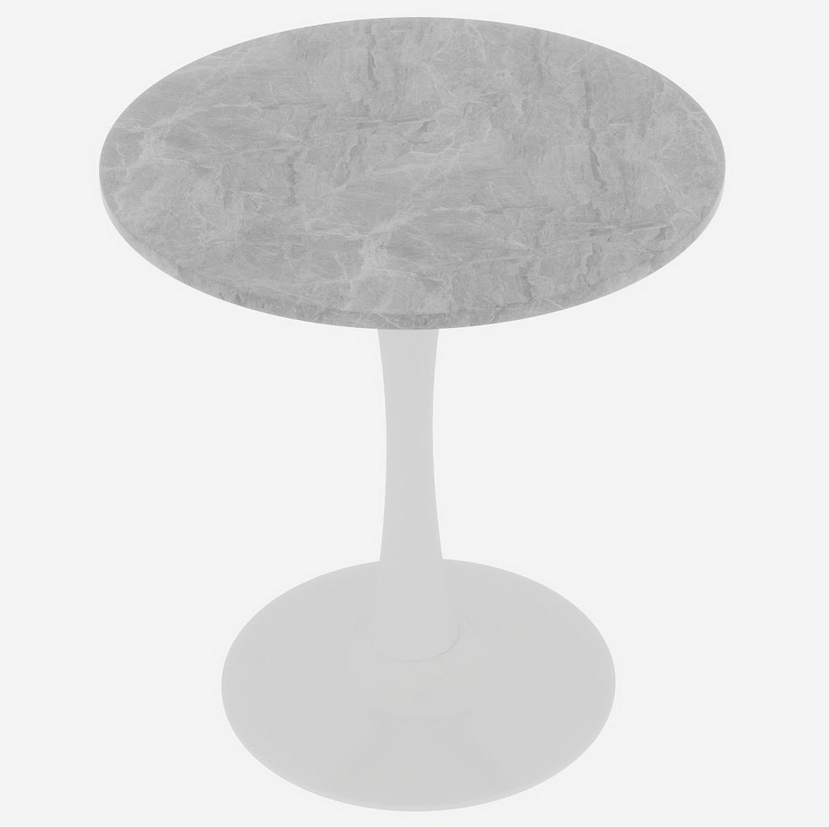 COUCHTISCH 70,1 cm aus Kunstmarmor in Grau/Weiß–rund und modern - Grau, Stein (70/70/72cm) - Flora Grace