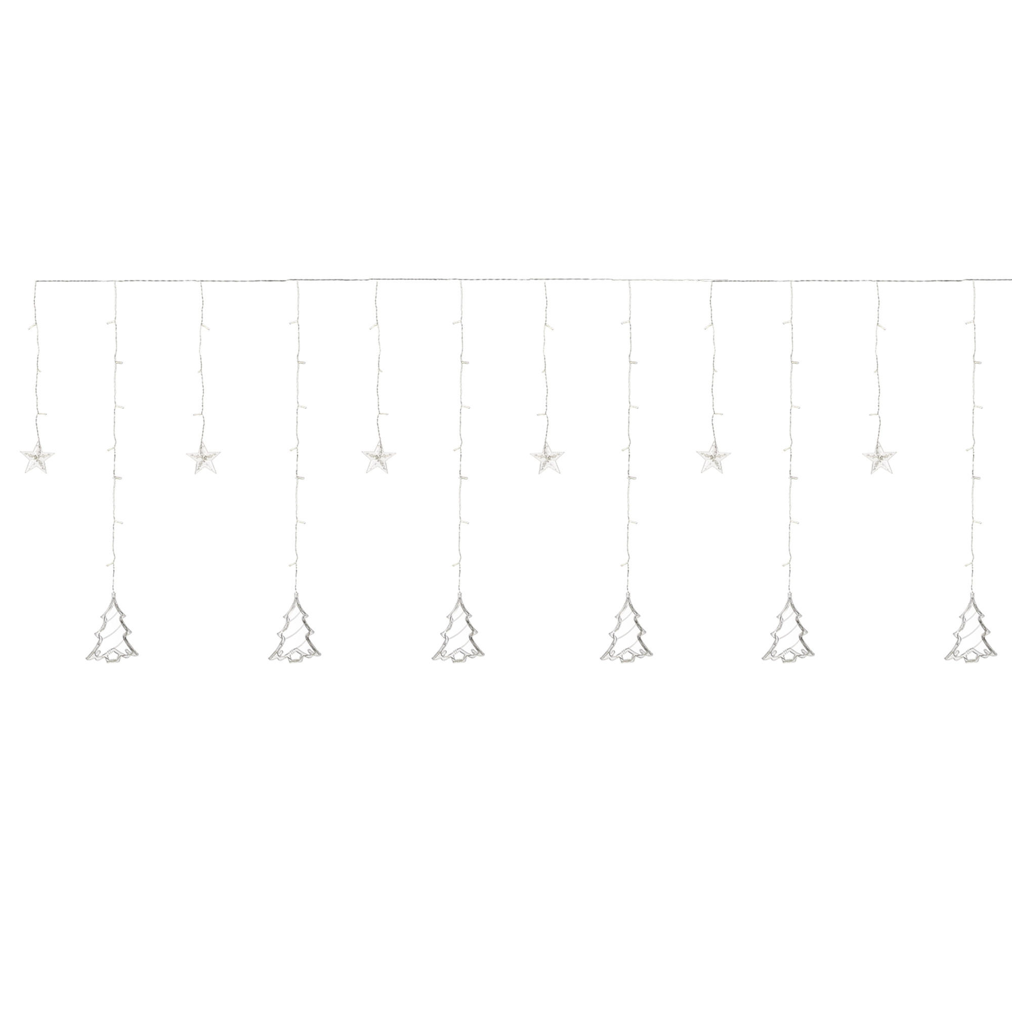 ECD-Germany SVĚTELNÝ ŘETĚZ záclona 220 cm se 138 LED diodami teplá bílá