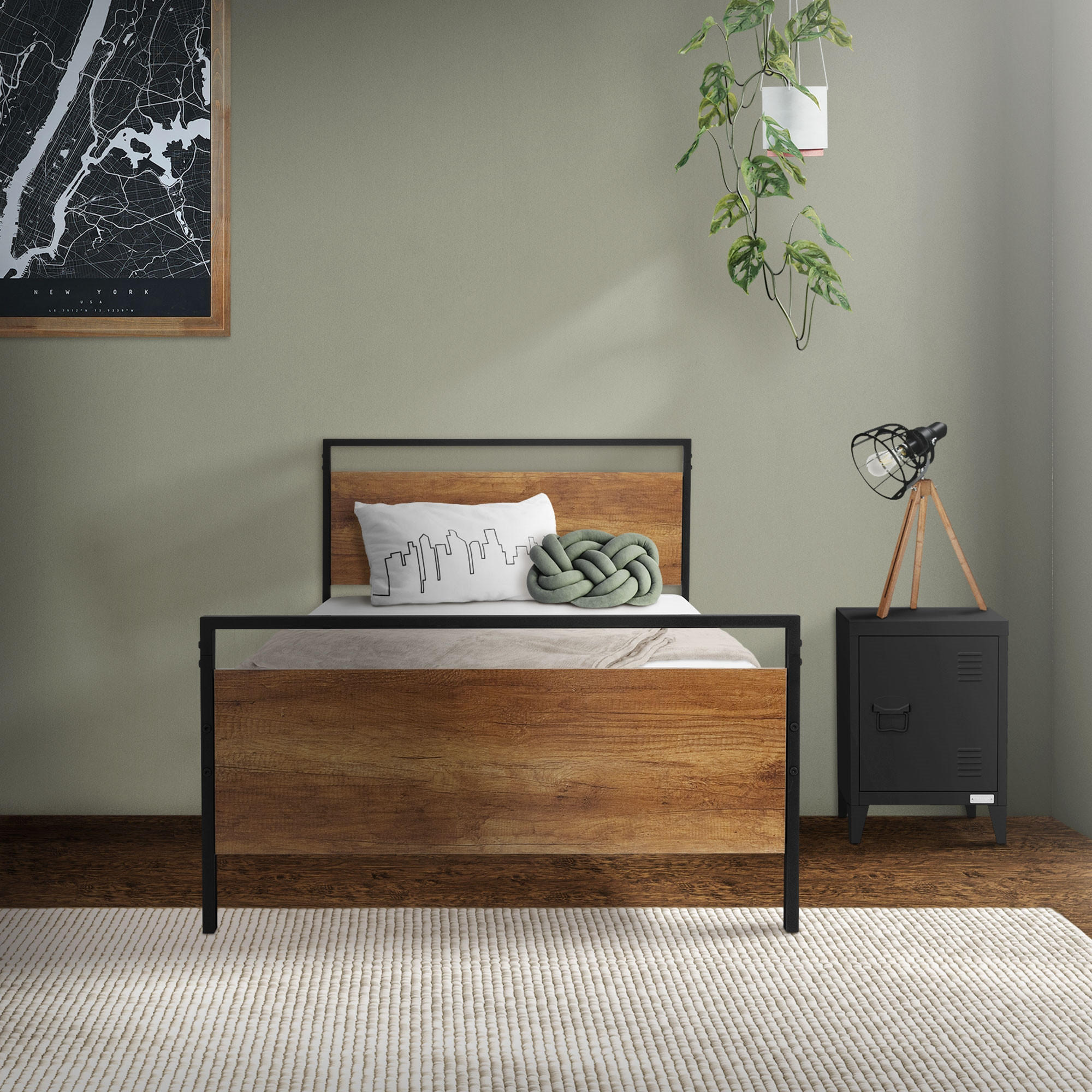 METALLBETT 200/90 cm - Braun, Metall (90/200cm) - ML-DESIGN