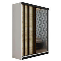 SCHIEBETÜRENSCHRANK MALANI - Weiß & Eiche Craft Gold 138x205x59 cm - Honigeiche/Weiß, Holzwerkstoff (138/205/59cm) - Kier Furniture