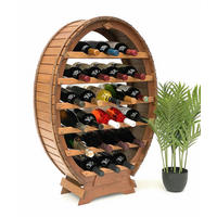 WEINREGAL Weinfass Stehend für 24 Flaschen Holz Braun - Braun, Holz (62/90/24cm) - DanDiBo