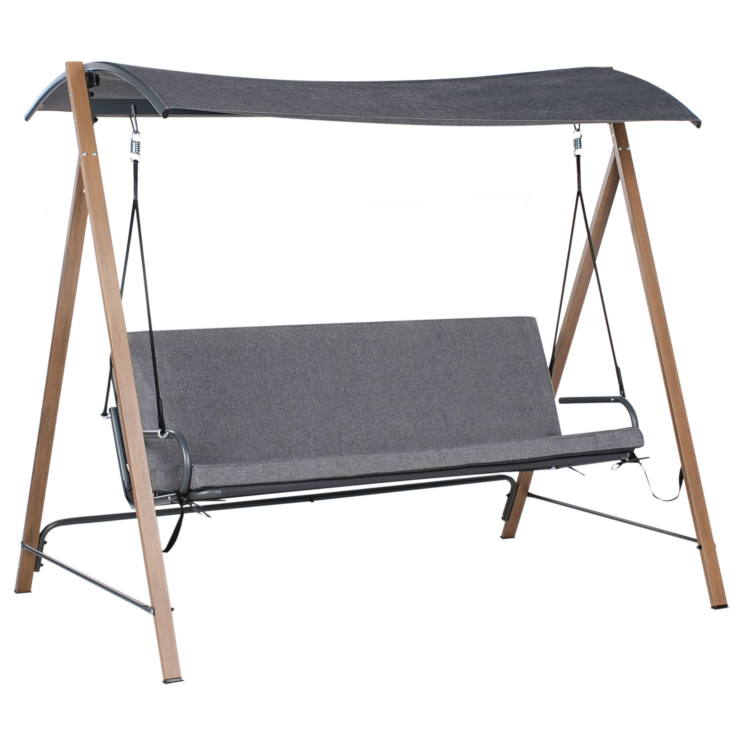 LEAGĂN HOLLYWOOD metal gri Bonagia - maro/gri închis, metal (194/172/136cm) - Beliani
