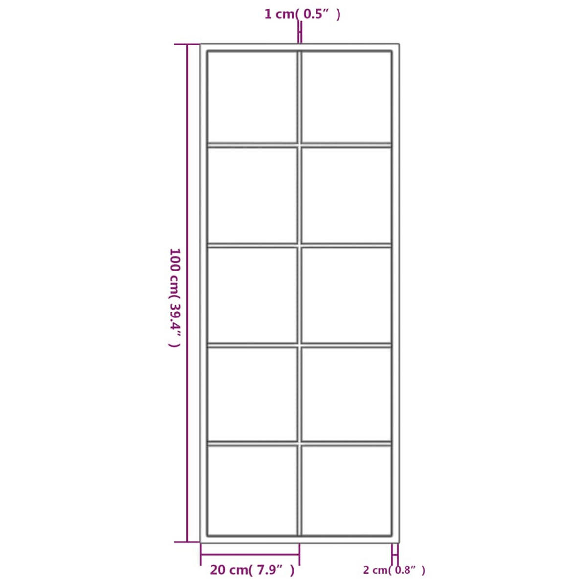 WANDSPIEGEL Schwarz 100/40 Cm Metall - Schwarz, Metall (40/1.6/100cm) - vidaXL