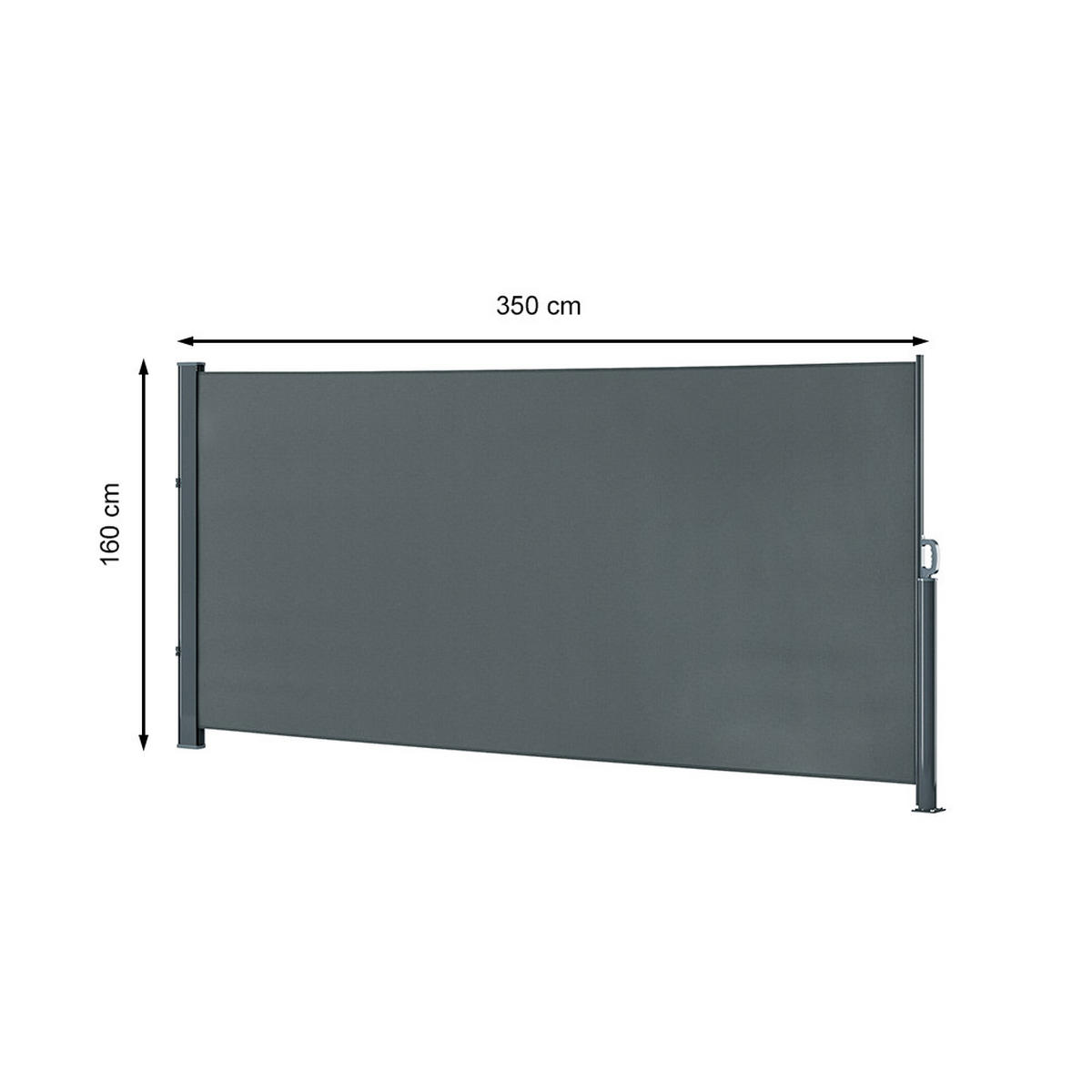 SEITENMARKISE ALU Anthrazit 350 x 160 cm - Anthrazit, Textil (350/160/350cm) - OK-Living