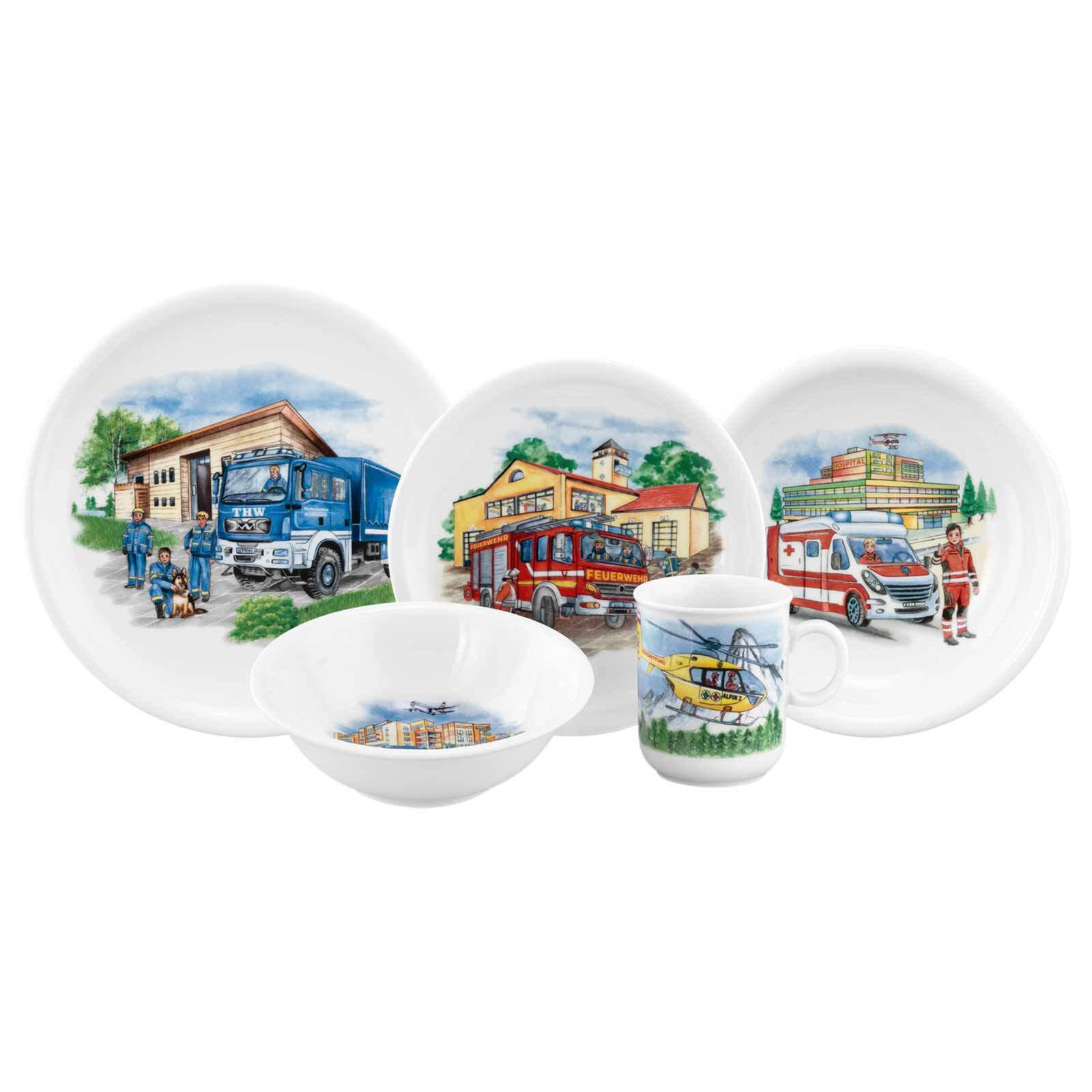 KINDERGESCHIRR SET Compact Blaulicht bunt 5er Set - Multicolor, Keramik (1/1/1cm) - Seltmann Weiden