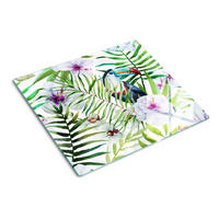 GLASPLATTE 60x52 cm Tropischer Tukan - Dunkelgrau/Schwarz, Glas (60/0.4/52cm) - TULUP