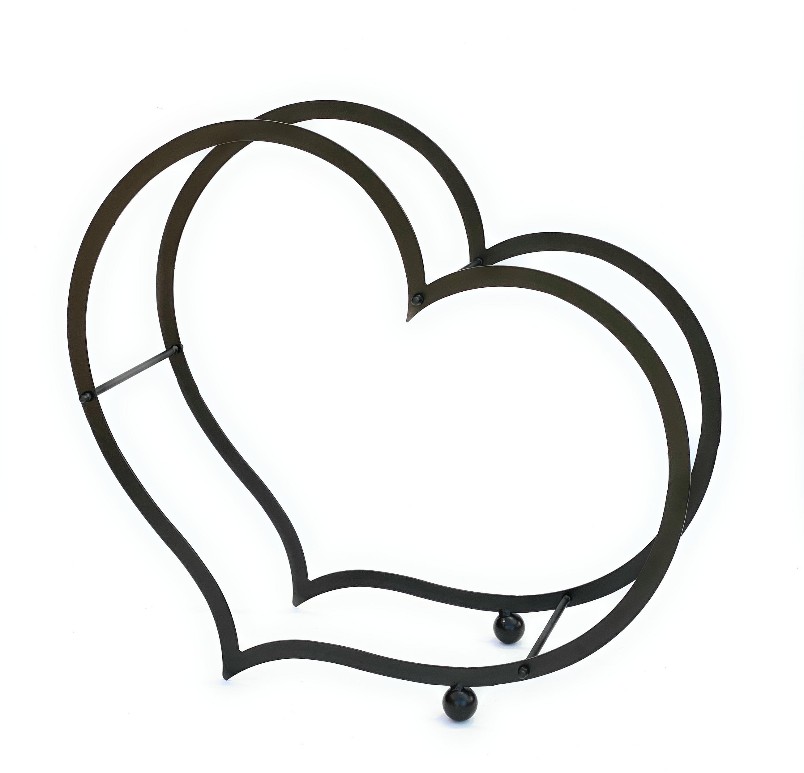 KAMINHOLZREGAL Schwarz Metall Herz 64 cm - Schwarz, Metall (64/58/19cm) - DanDiBo