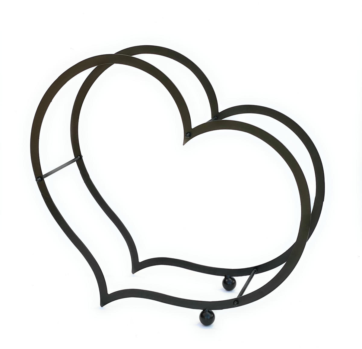 KAMINHOLZREGAL Schwarz Metall Herz 64 cm - Schwarz, Metall (64/58/19cm) - DanDiBo