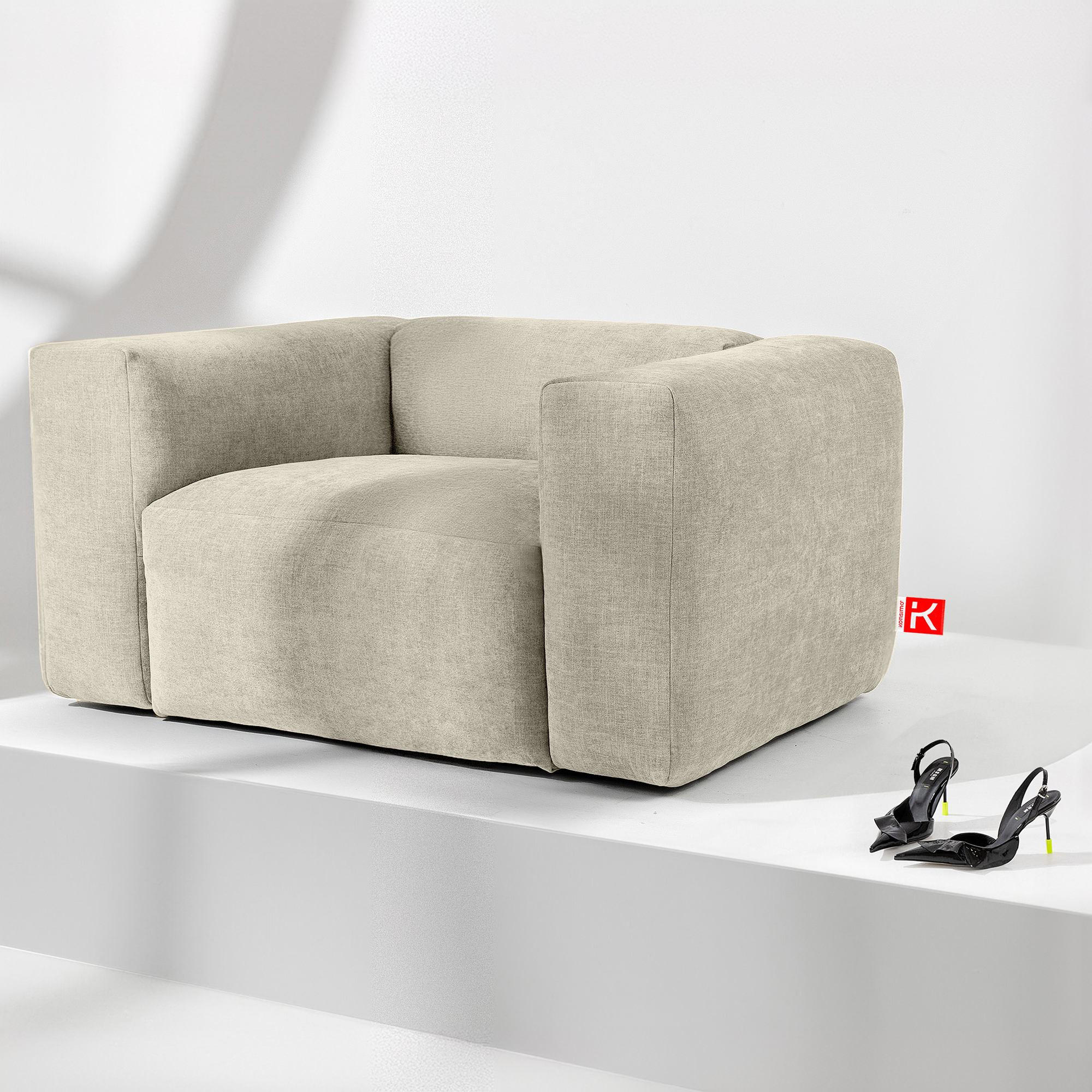 Thumbnail - Konsimo® Sessel, Ecru, Textil, 1-Sitzer, 130x73x96 cm, Wohnzimmer, Sessel, Polstersessel