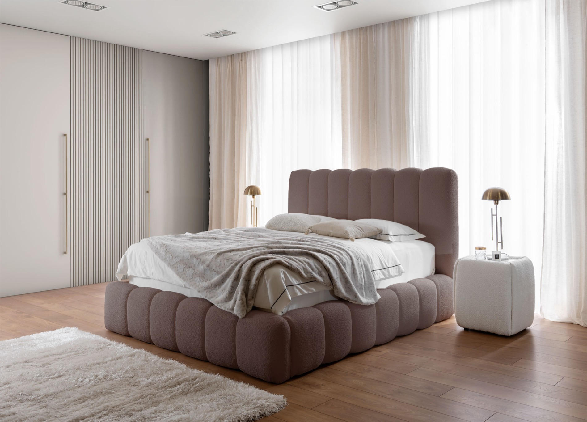 POLSTERBETT Cande Hellbraun 140x200 cm - Hellbraun/Schwarz, Kunststoff/Textil (140/200cm) - Selsey