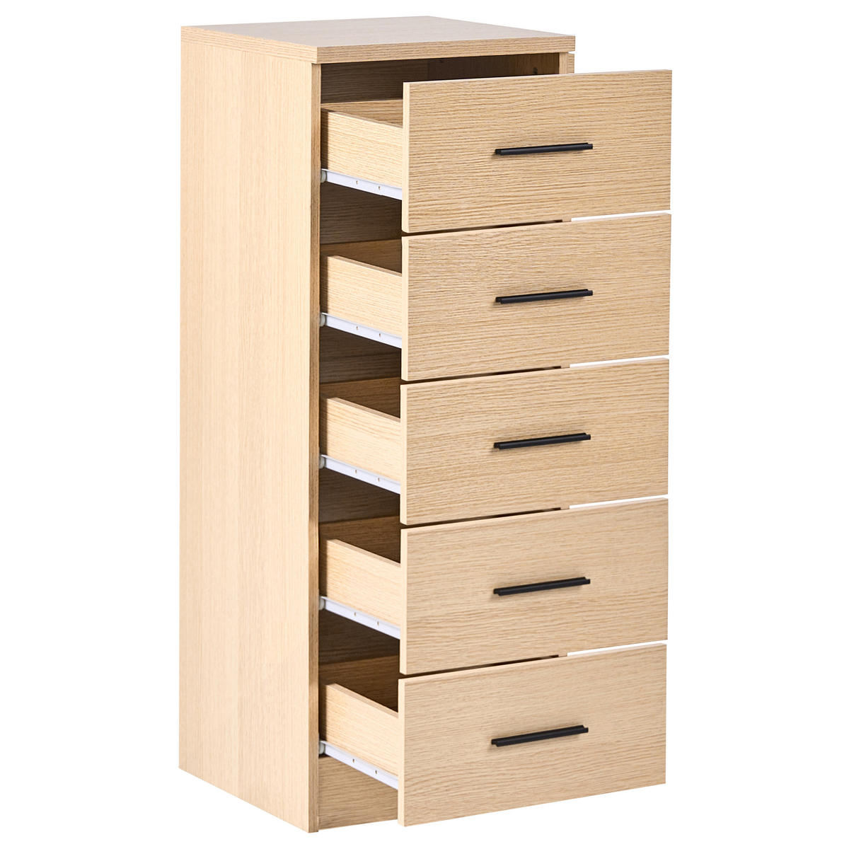 KOMODA s 5 zásuvkami Světle hnědá Kitimat - světle hnědá, kompozitní dřevo (40/105/40cm) - Beliani