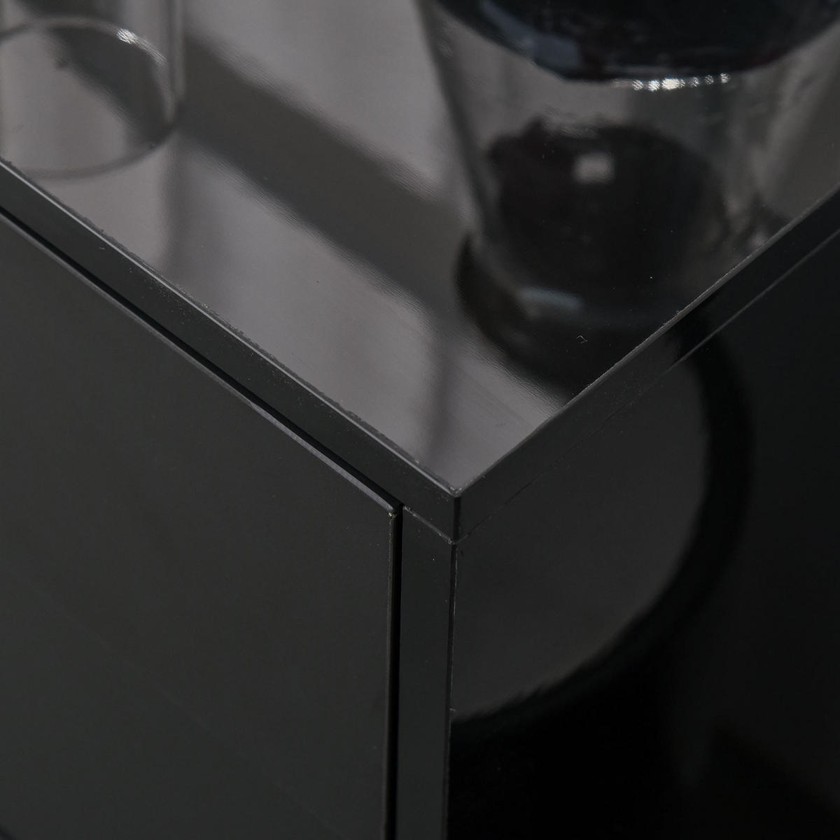 SIDEBOARD 79/36/74 cm aus Holzwerkstoff mit verstellbarem Regal Schwarz - Schwarz, Holzwerkstoff (79/74/36cm) - Modenvie