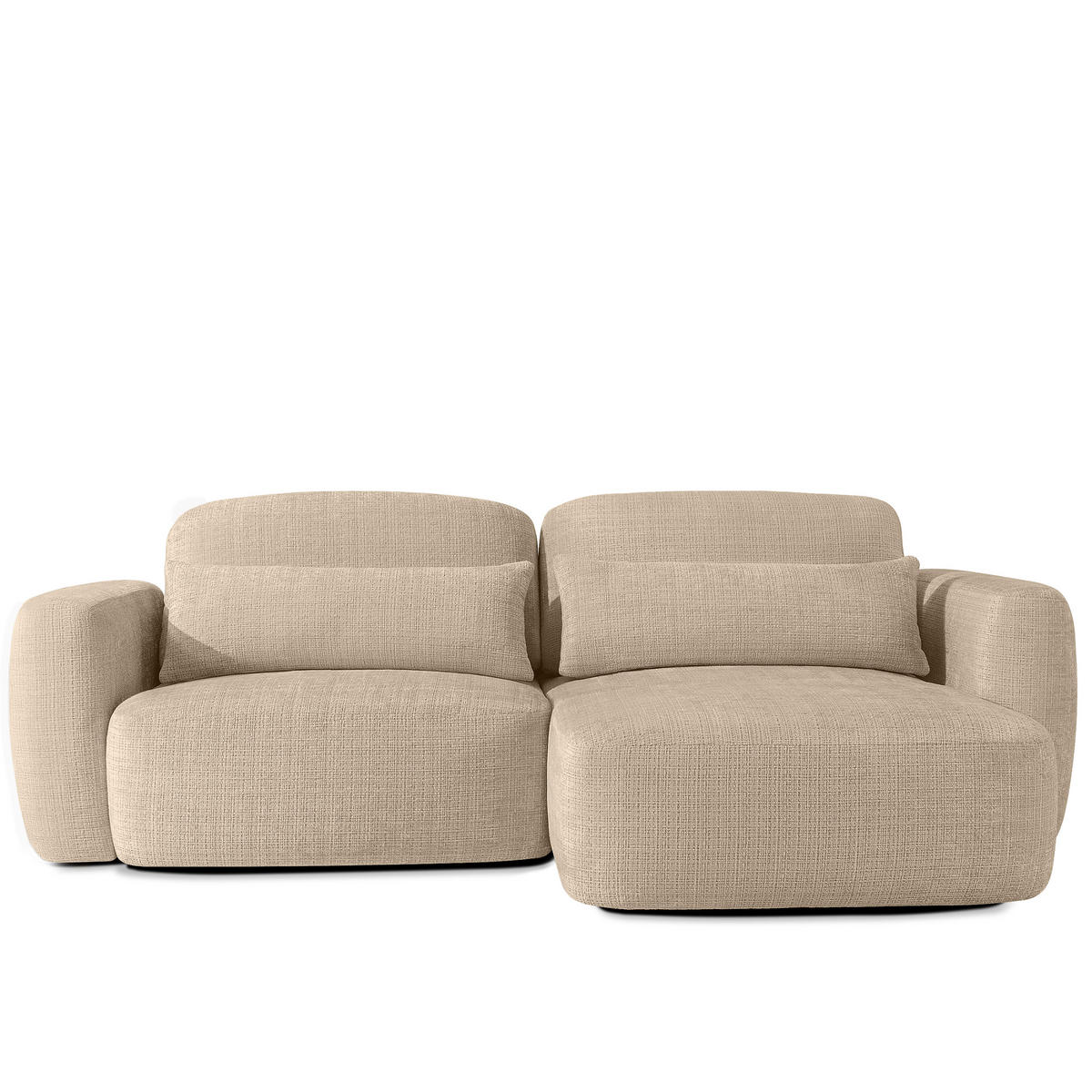 SITZGARNITUR ELOSA - Beige, Holz/Textil (245/85/165cm) - KONSIMO®