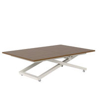 COUCHTISCH ARIA 120-160/80 cm, Höhenverstellbar, Kaschmir / Franklin-Nussbaum - Kaschmir/Nussbaumfarben, Holzwerkstoff/Metall (120/80/38cm) - Idohome