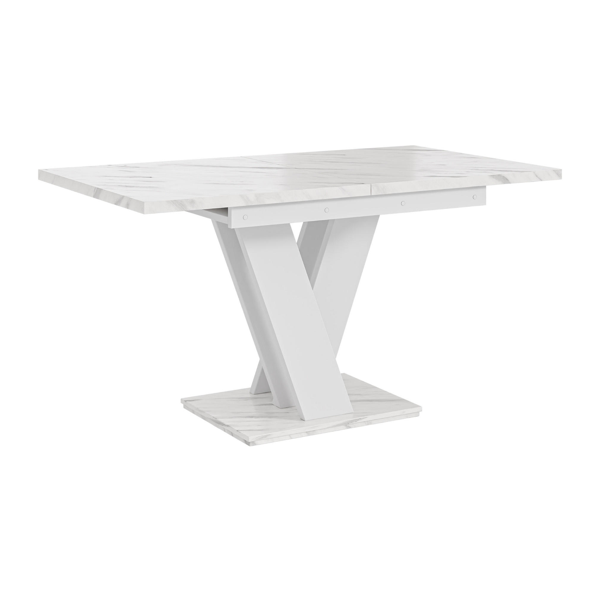 ESSTISCH Bianco Weiß Marmoptik Ausziehbar 120 - 160 cm - Weiß, Holzwerkstoff (120/80/75cm) - PROSPERO